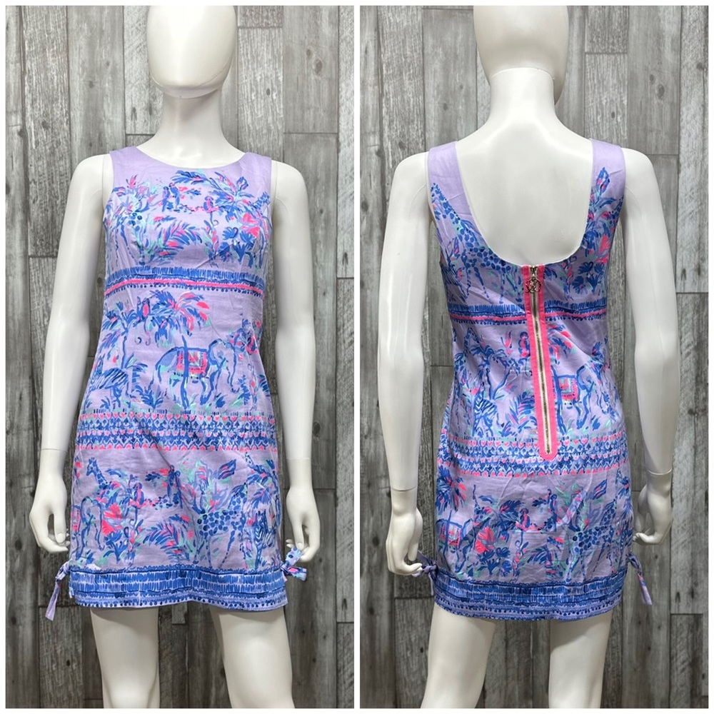 Lilly Pulitzer Mila Shift Dress in Verbena Fruity Monkey [5097] - Picture 2 of 11